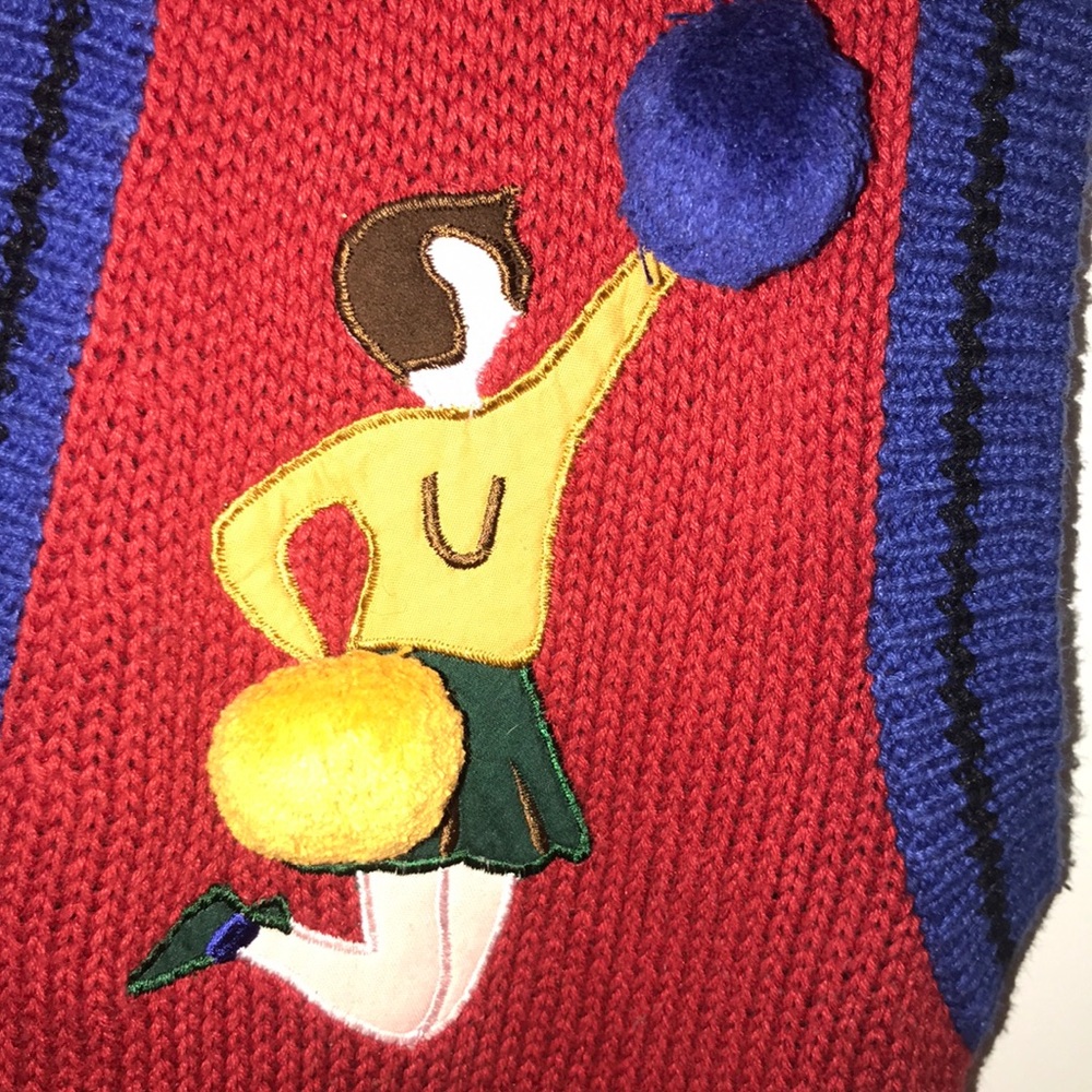 Vintage 80s Sharon Young Ramie Cheerleader/Futbol Vest - Picture 2 of 8